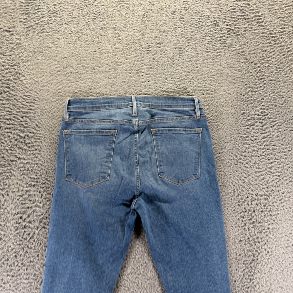 Frame Jeans Womens 32x29 Blue Cotton Denim Skinny Faded Raw-Hem Stretch USA - Picture 6 of 10